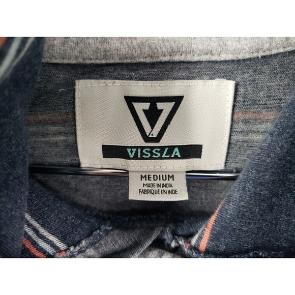 Vissla Decker Washed Hoodie Mens Medium Blue‎ Multi Color Striped Street Fashion - Picture 6 of 14